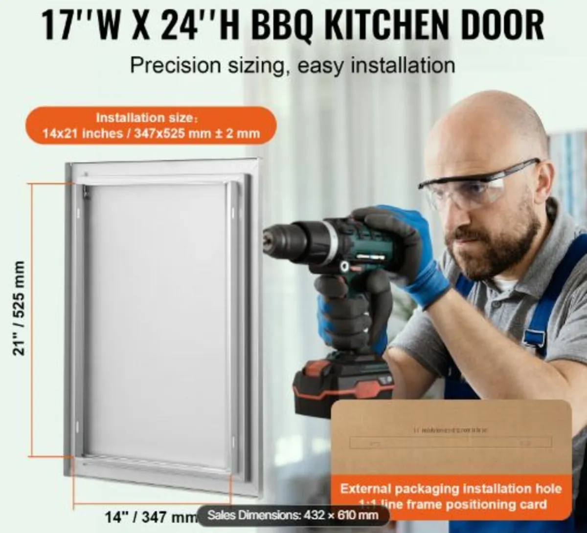 BBQ Access Door,432x610 mm Single Outdoor Kitchen - Image 2