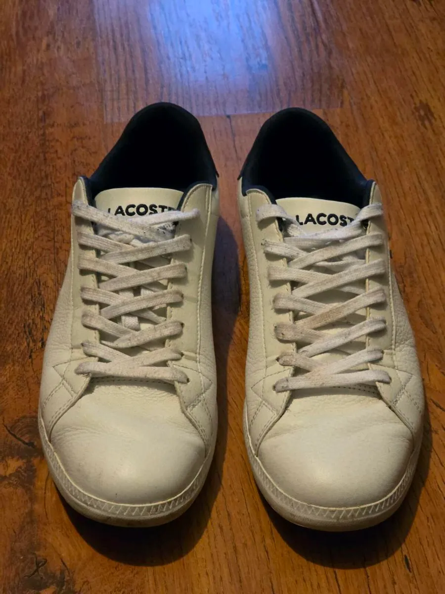 Lacoste White Leather Shoes - Mens - Image 1