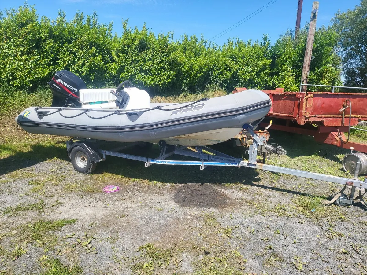4.7 meter rib 4 stroke 30hp good trailer fine boat - Image 1