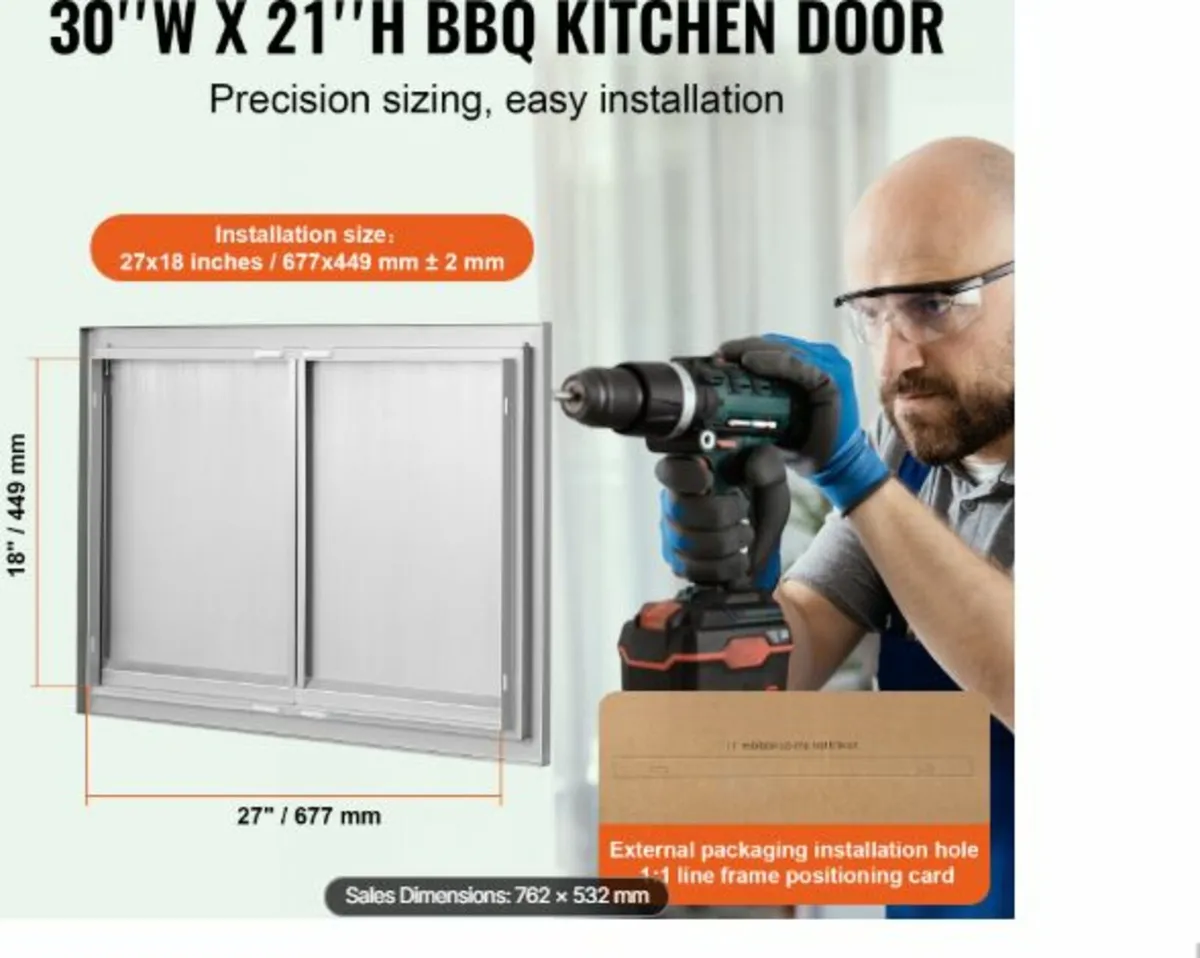 BBQ Access Door, 762x532 mm Double Outdoor Kitchen - Image 2