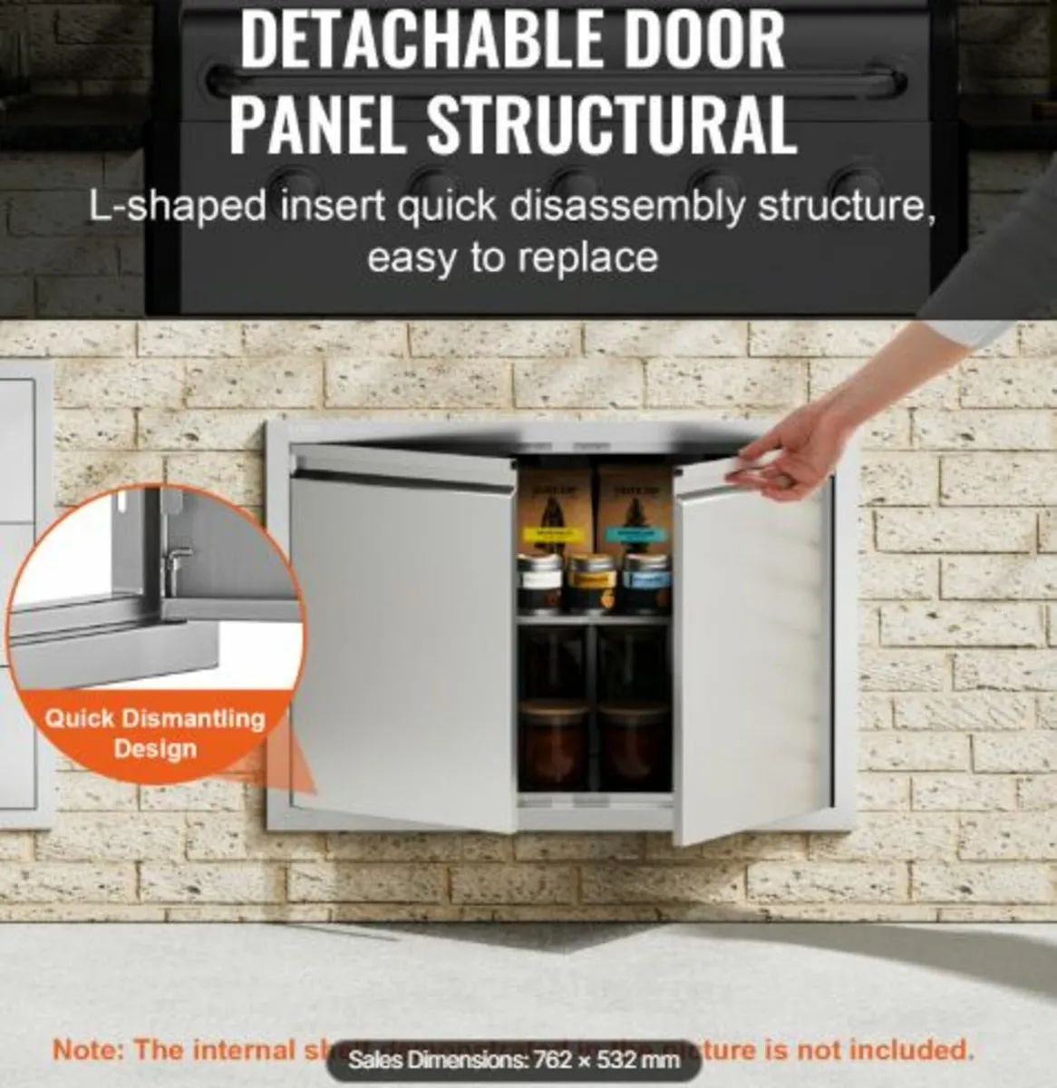 BBQ Access Door, 762x532 mm Double Outdoor Kitchen - Image 3