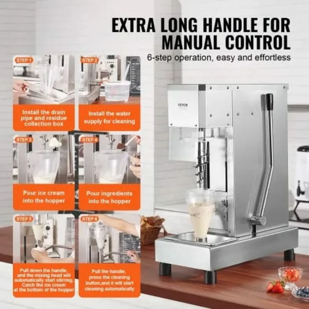 Ice Cream Blender, 750W High-Speed Ice Cream Maker - Image 4