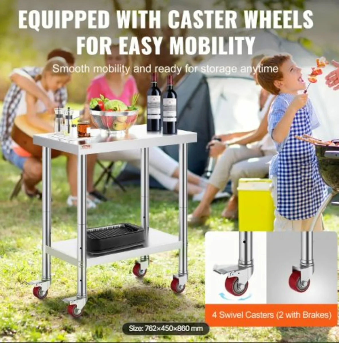 Stainless Steel Catering Work Table 30x18 Inch - Image 3