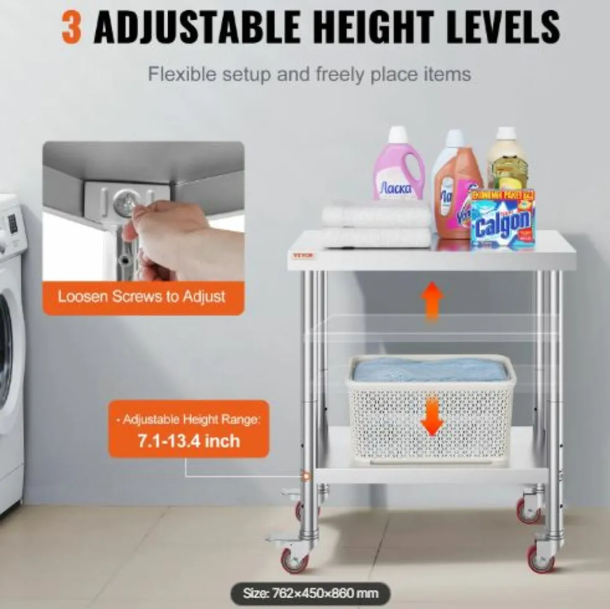 Stainless Steel Catering Work Table 30x18 Inch - Image 4