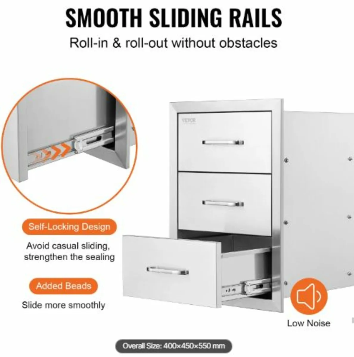 Outdoor Kitchen Drawers 16" W x 21.5" H x 18" D - Image 4