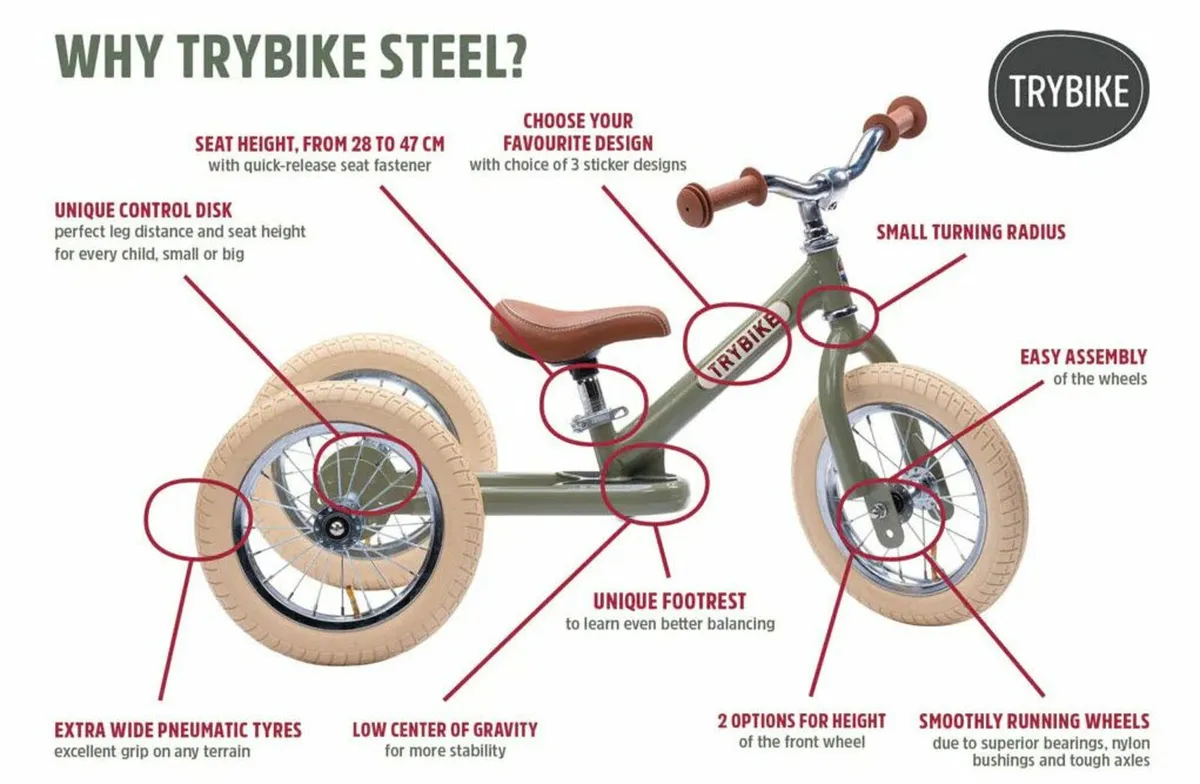 Kids TryBike 2-in-1 Tricycle and Balance bike - Image 2