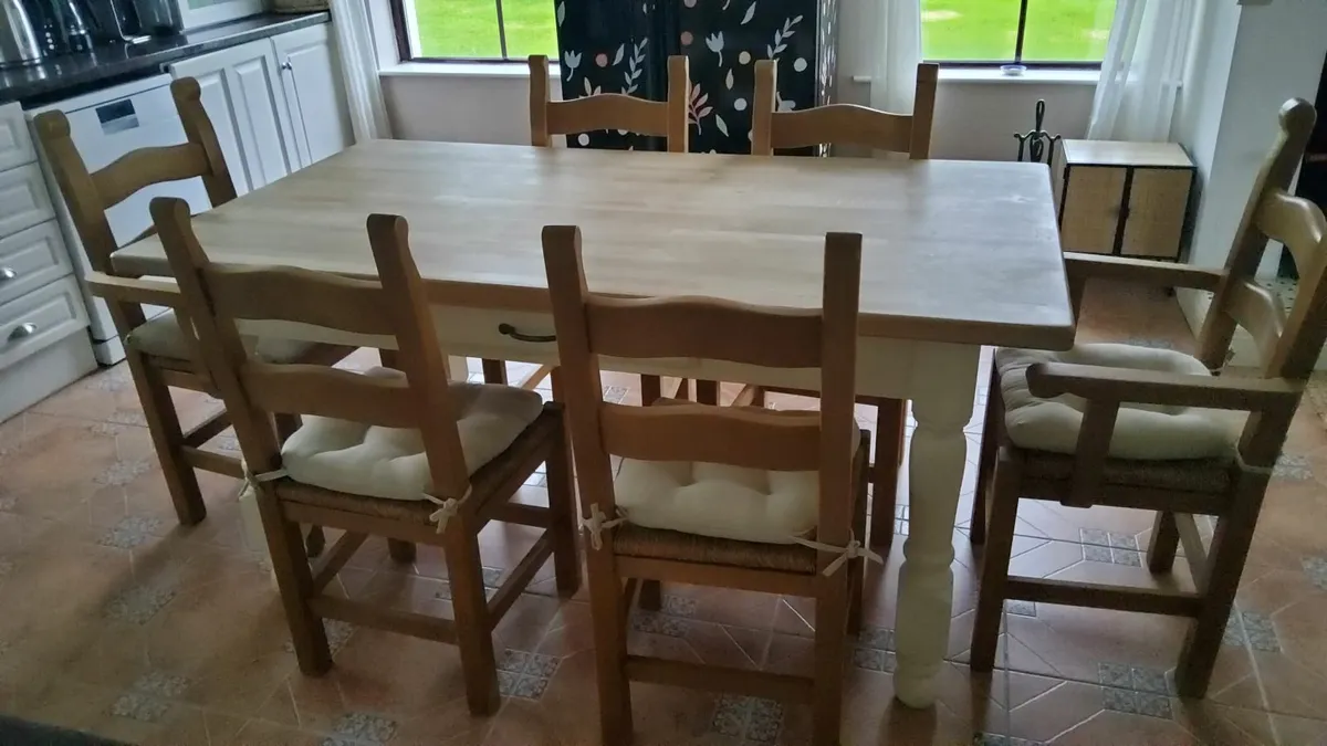 Dining Table and Six Chairs - Image 1