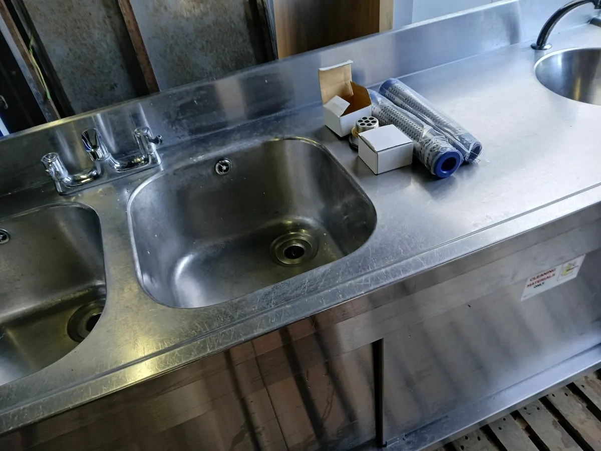 Staneless steel cabbinet double sink unit complete - Image 2