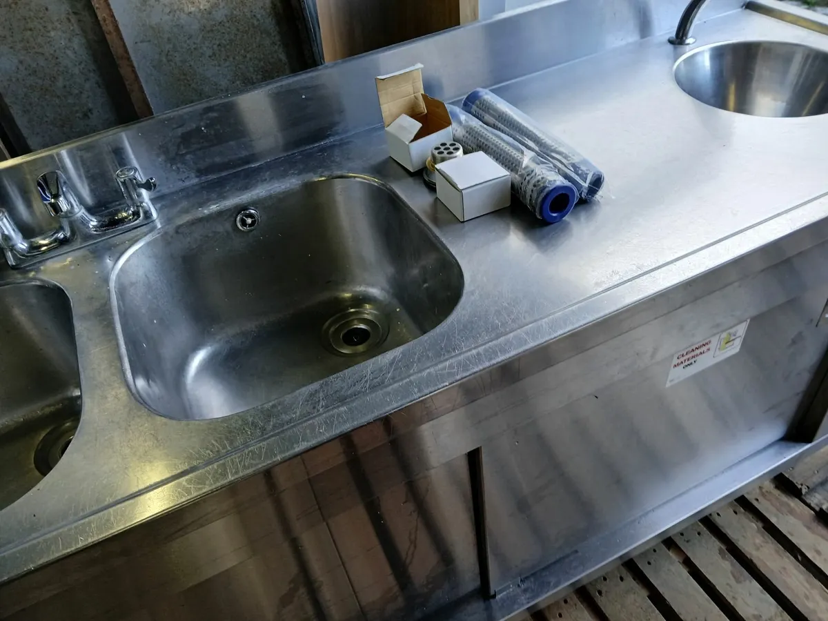 Staneless steel cabbinet double sink unit complete - Image 4