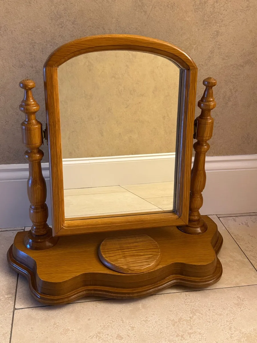 Antique Pine Dressing Table Mirror - Image 1