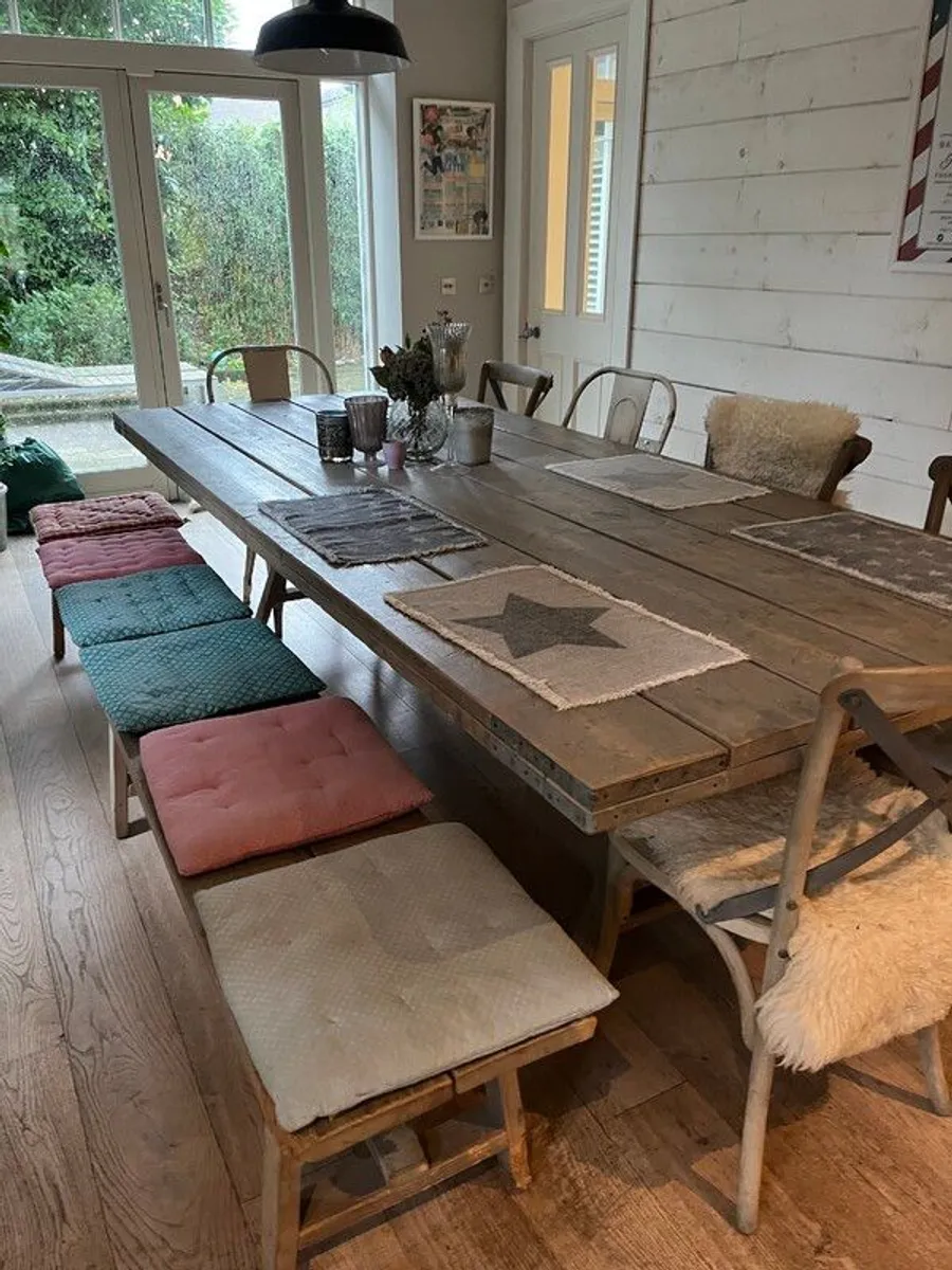 Large Dining Table & Bench - Image 1