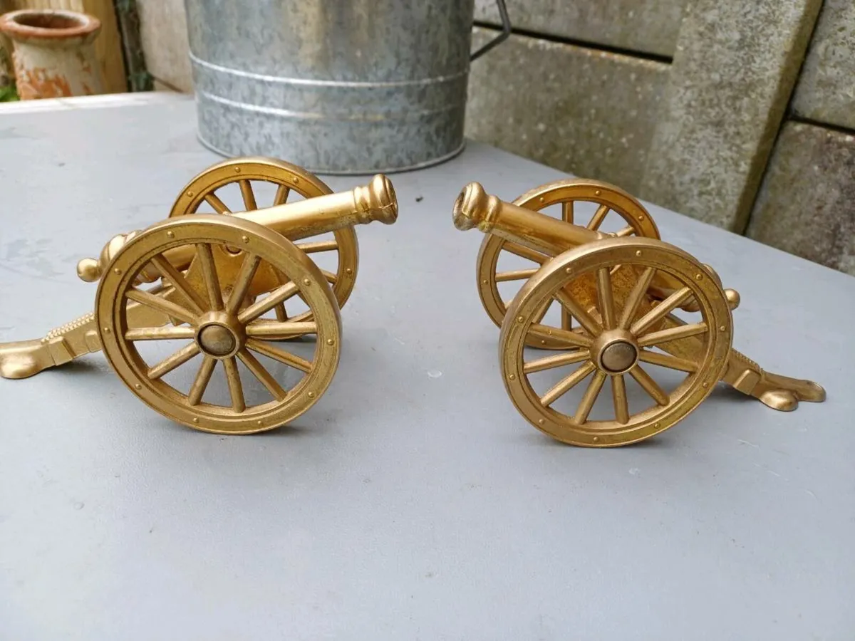 Vintage Brass Cannons - Image 1