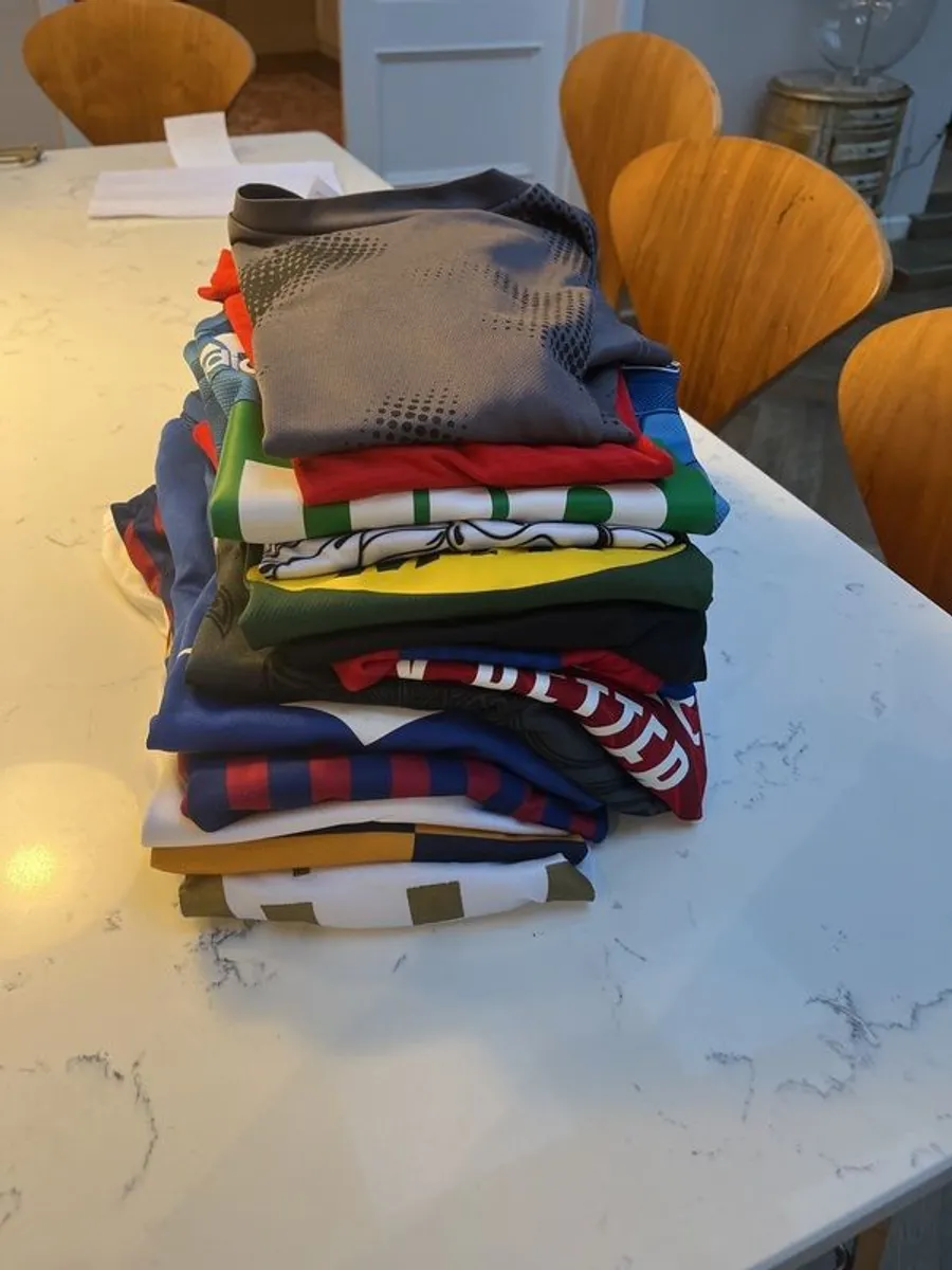 jerseys ! my son is selling his jersey collection would fit an 8 to 10 year old - Image 1