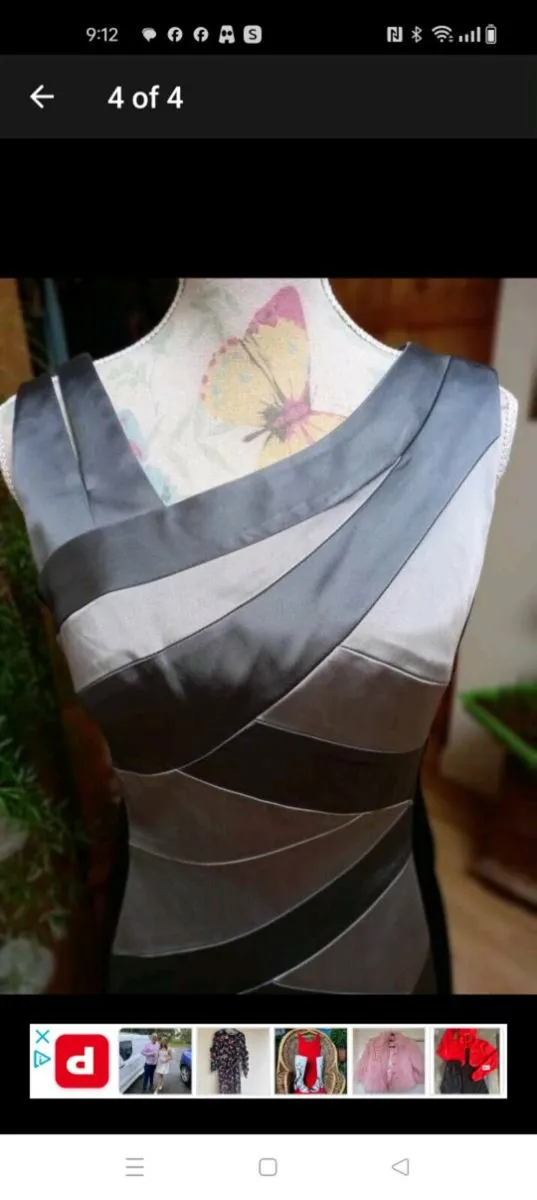 Ladies JAX Black and grey fitted dress, fully line - Image 4