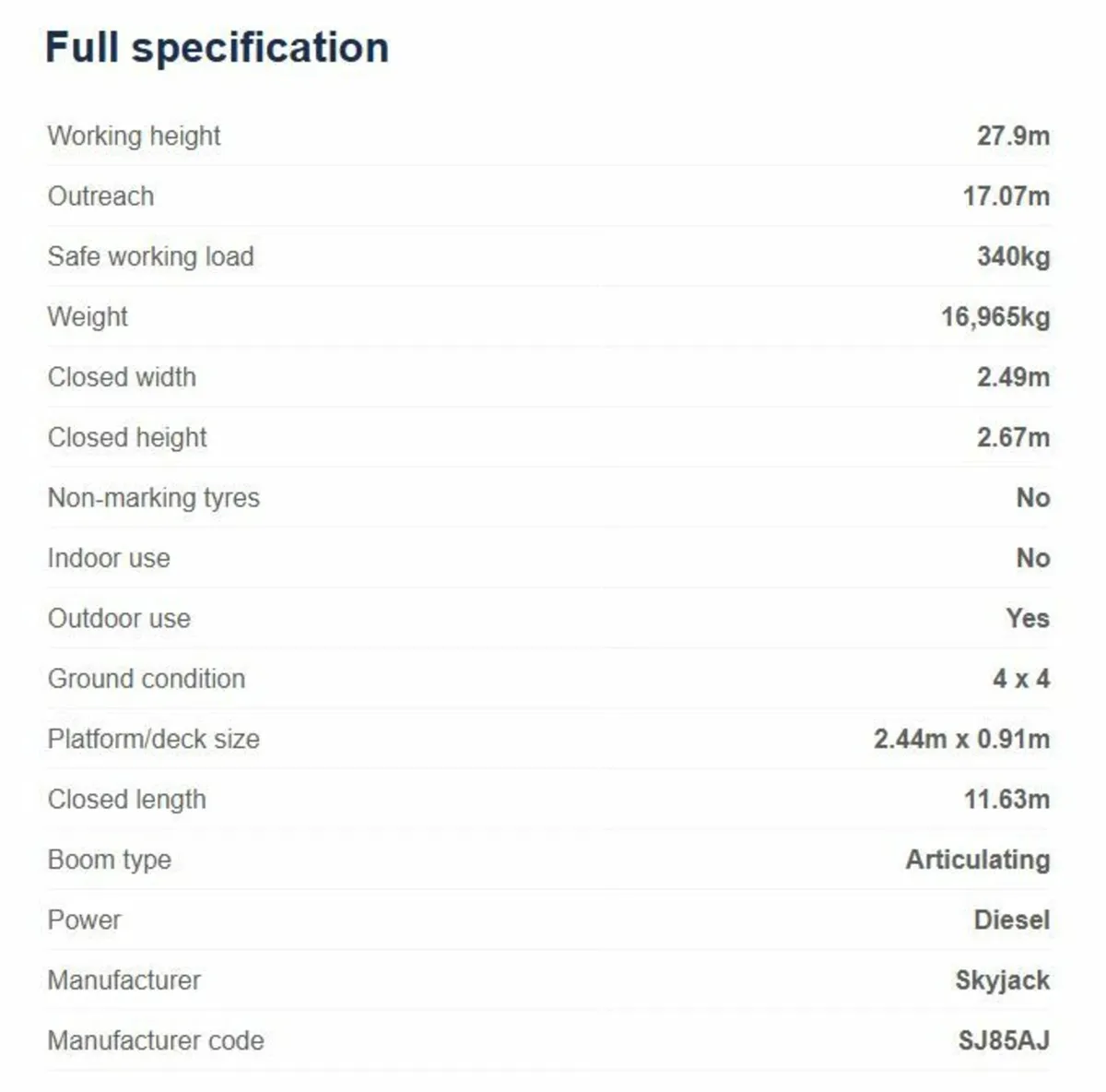 Skylift Skyjack SJ85AJ - Image 3
