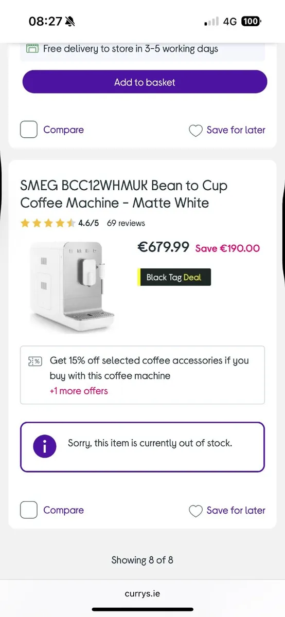 SMEG bean to cup coffee machine - Image 2