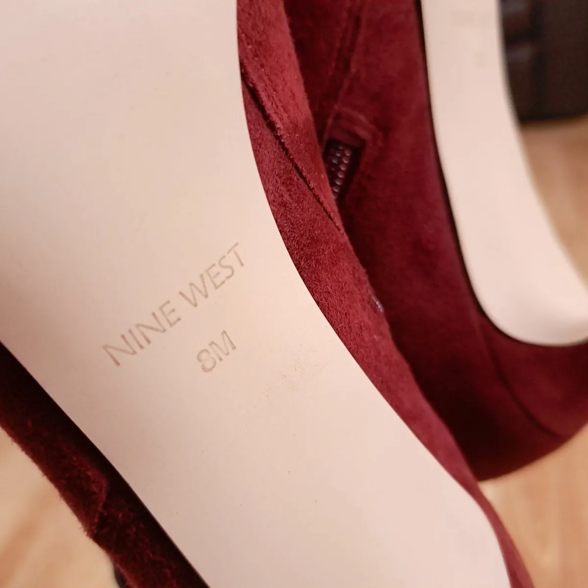 Nine West Wine Red Suede Ankle Boots 5.5UK/8US - Image 3