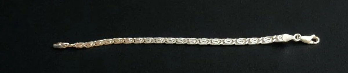 Chunky sterling silver bracelet 20cm - Image 1