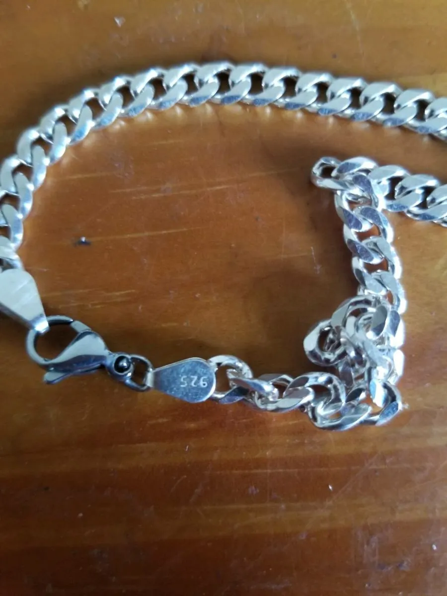 Mens sterling silver bracelet stamped 925 - Image 3