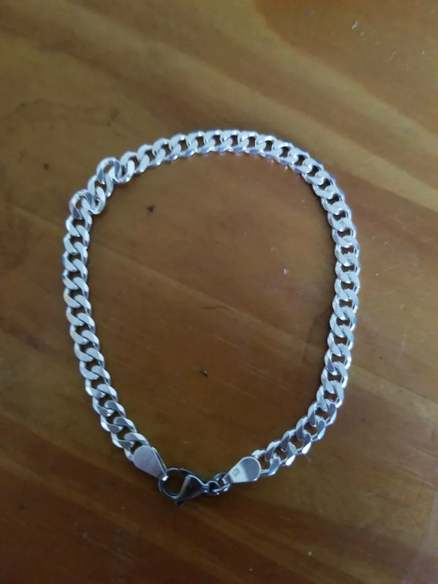 Mens sterling silver bracelet stamped 925 - Image 1