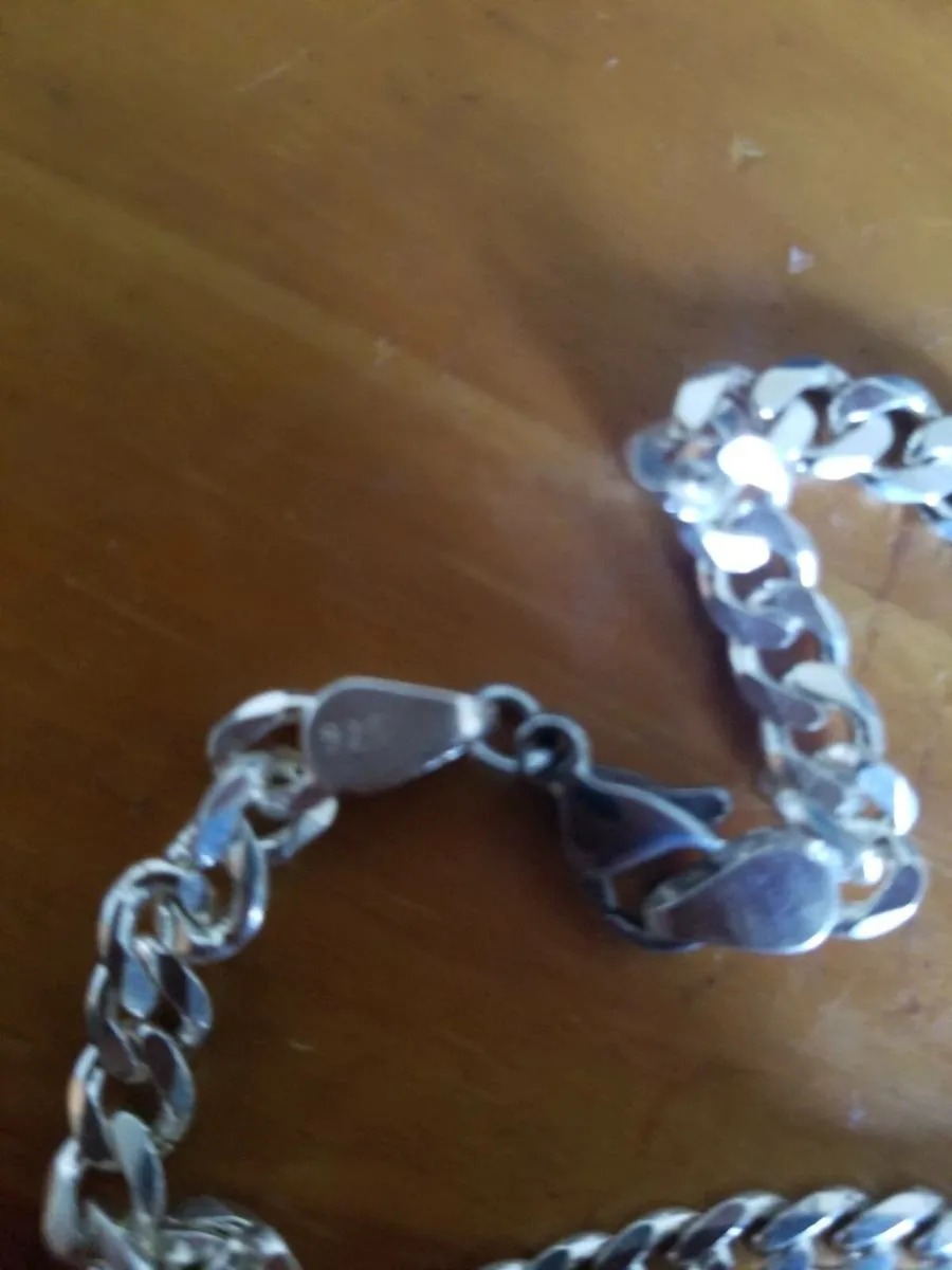 Mens sterling silver bracelet stamped 925 - Image 4