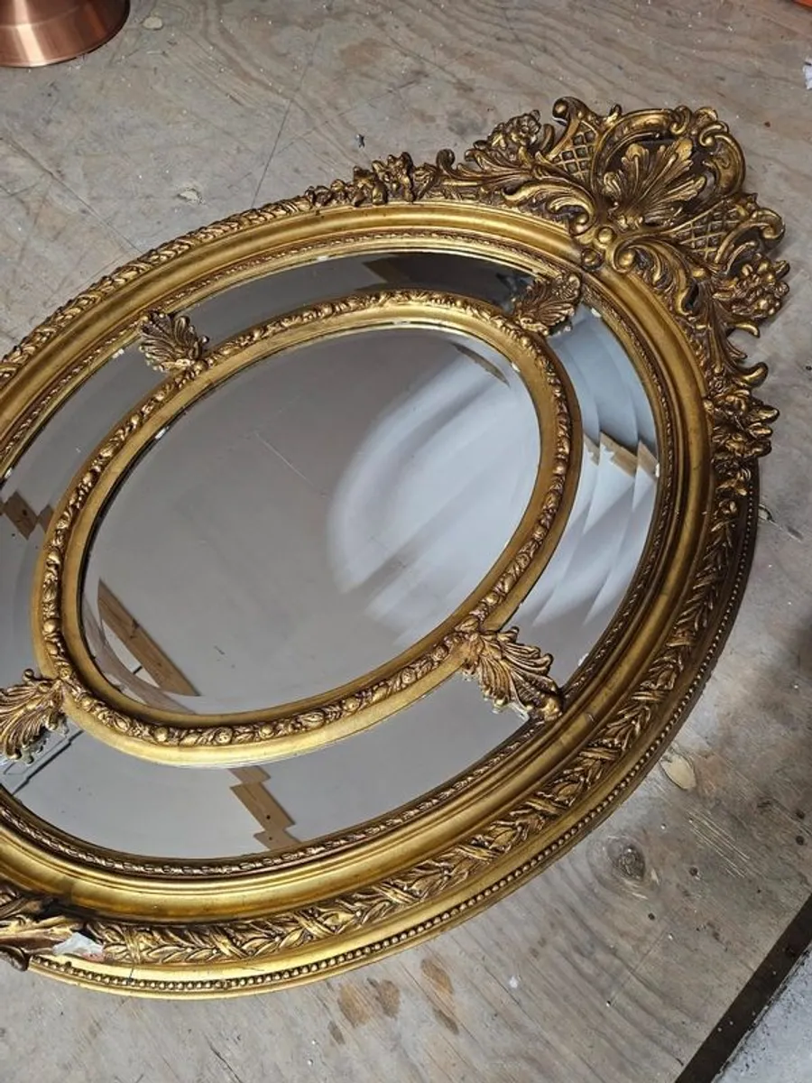 antique-style oval mirror - Image 2