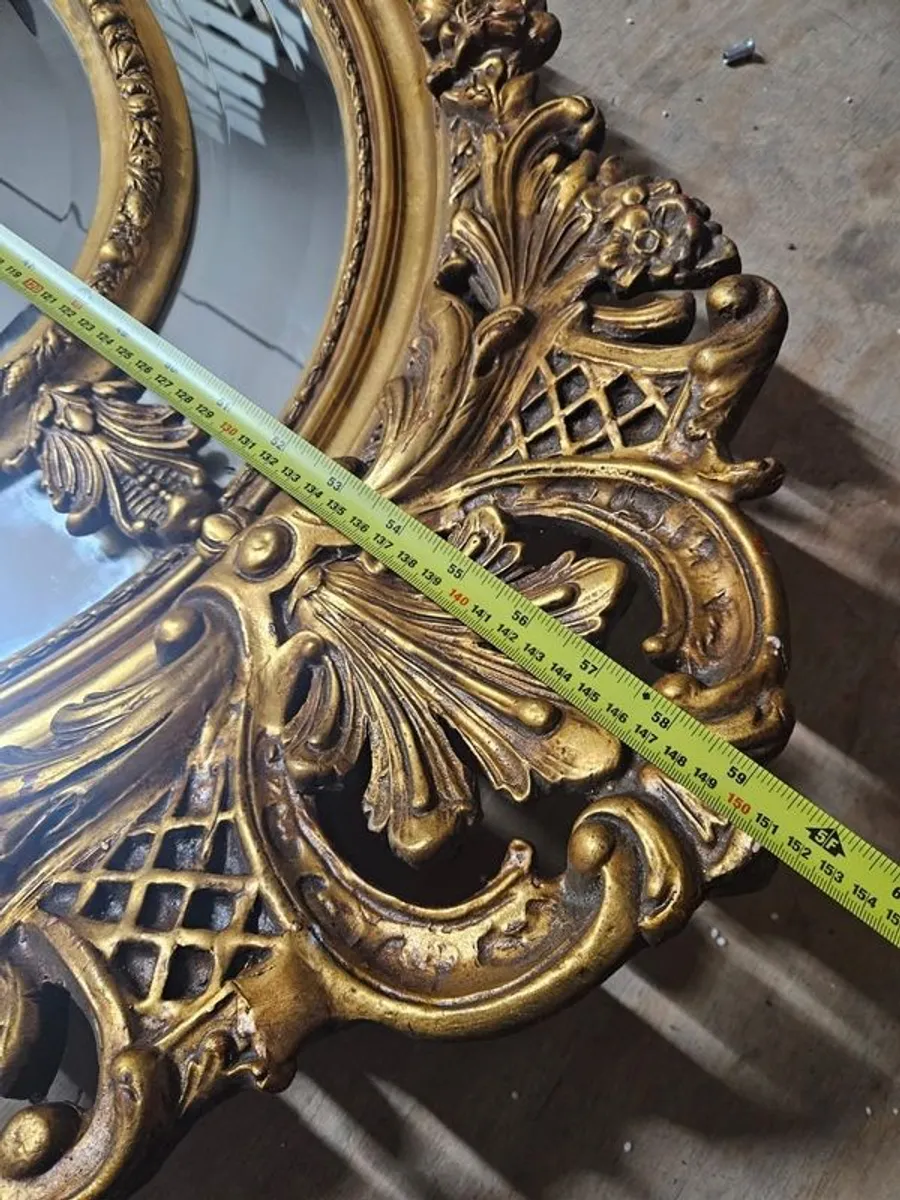 antique-style oval mirror - Image 3