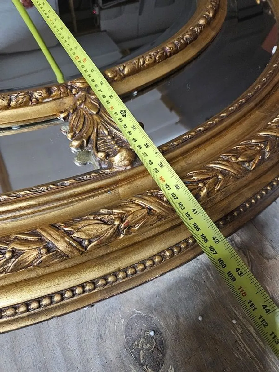 antique-style oval mirror - Image 4