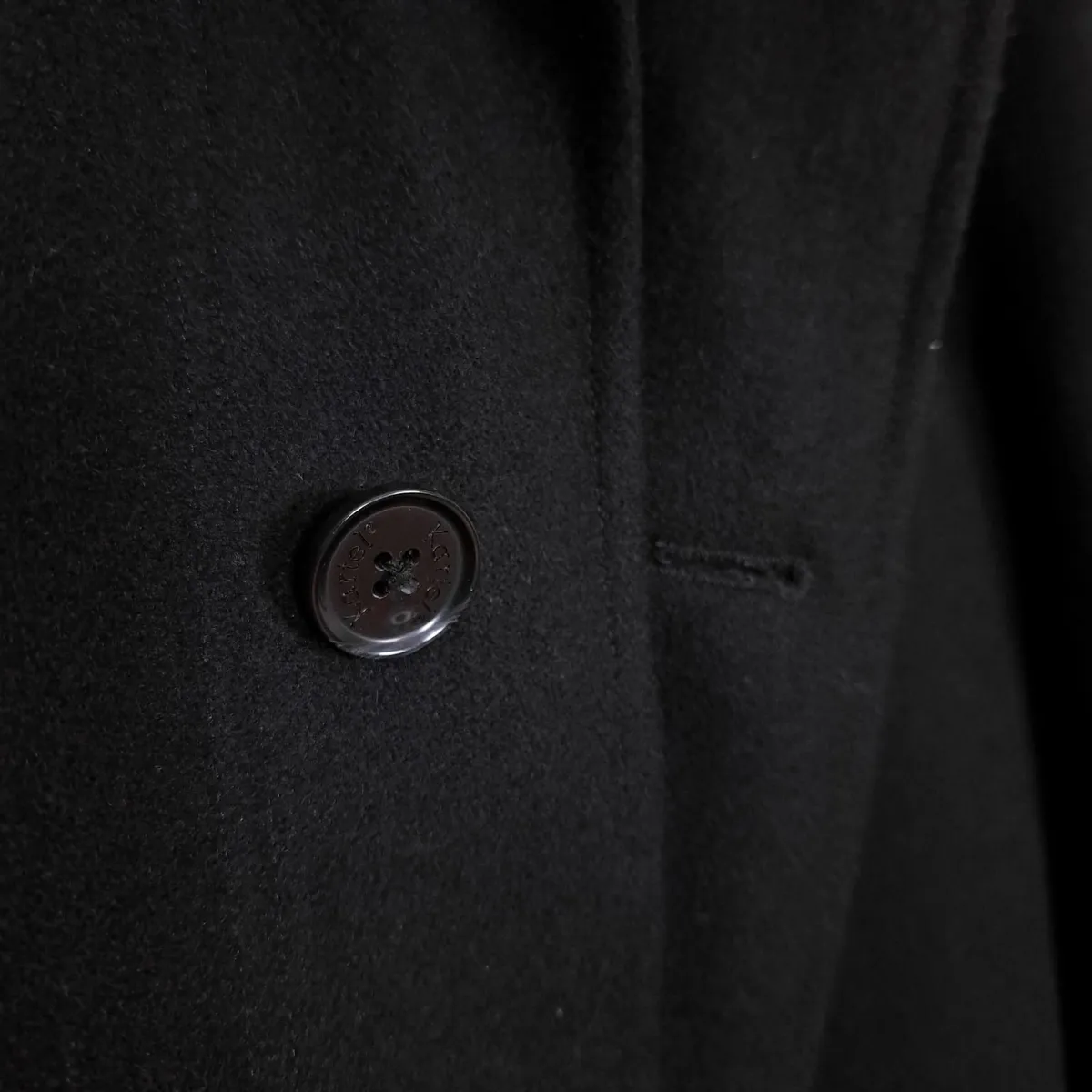 Kartel Black Pea Coat Jacket Wool Mens Size M - Image 4