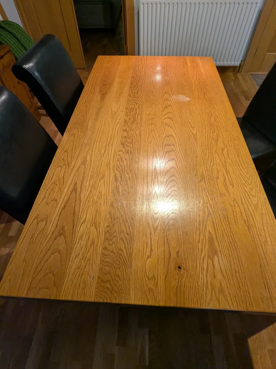 Solid Oak Table & Chairs - Image 1