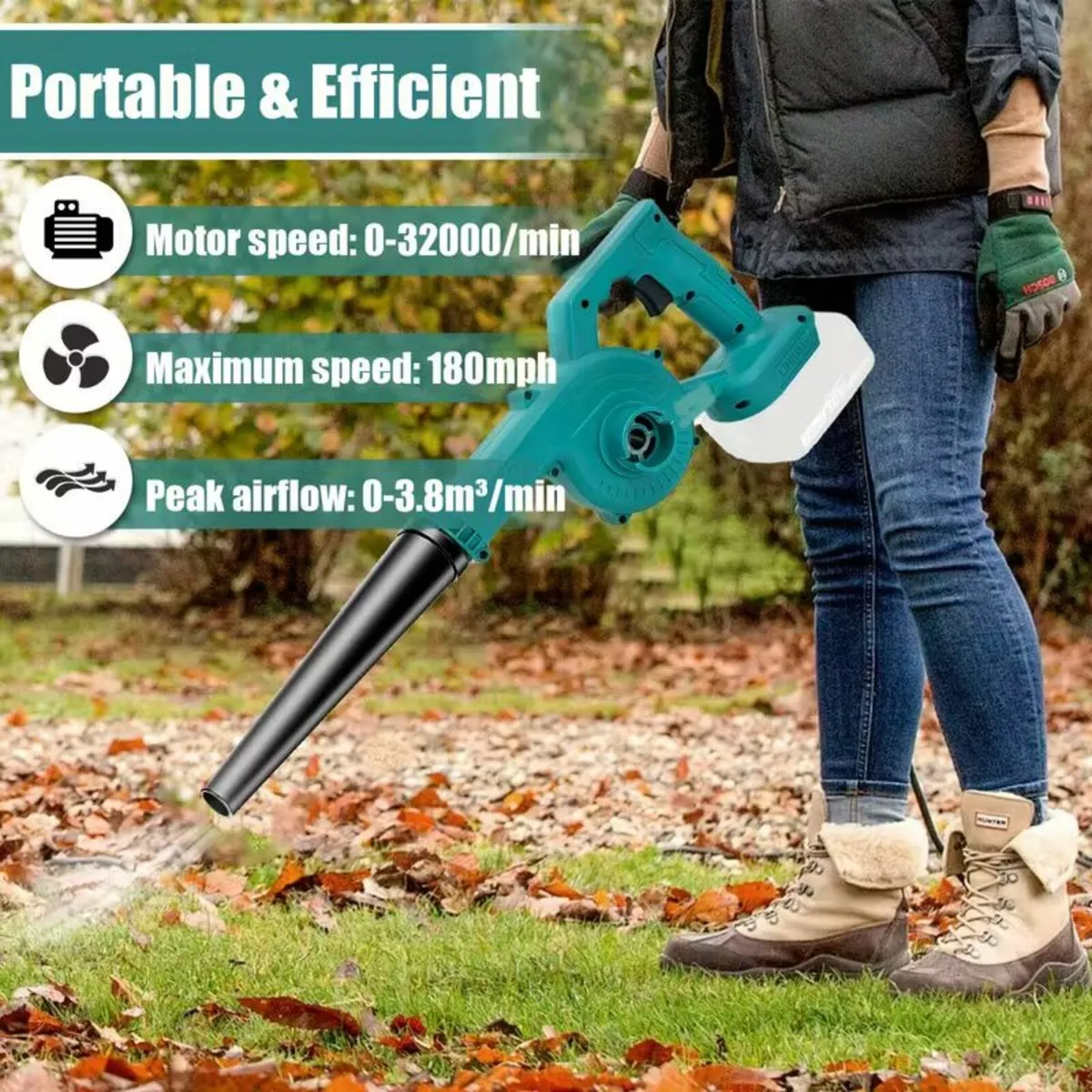 Cordless Leaf Blower with 2 Batteries 3000mAh - Image 4