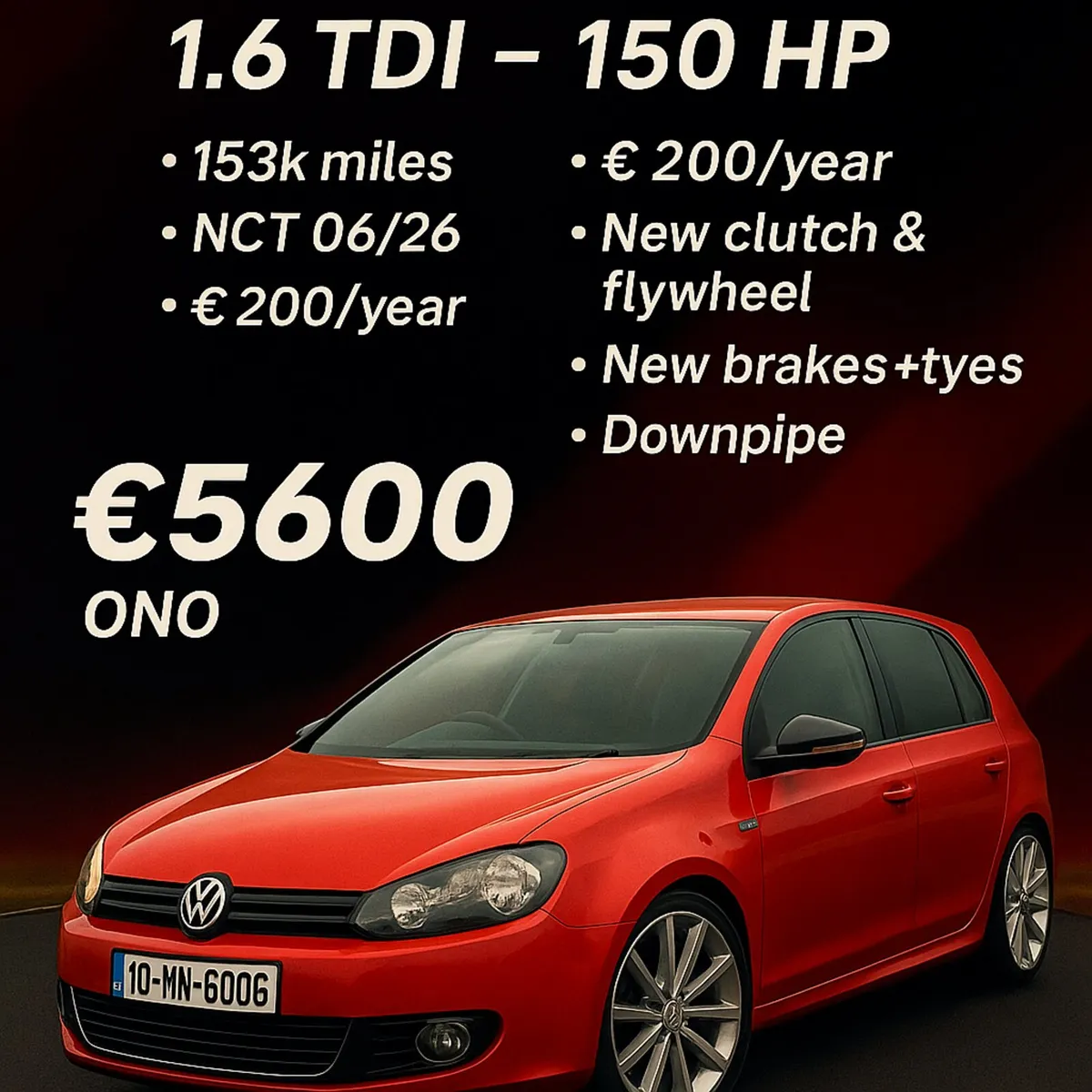 GOLF MK6 150HP - NCT 06/2026 - TAX 01/26 - Image 1