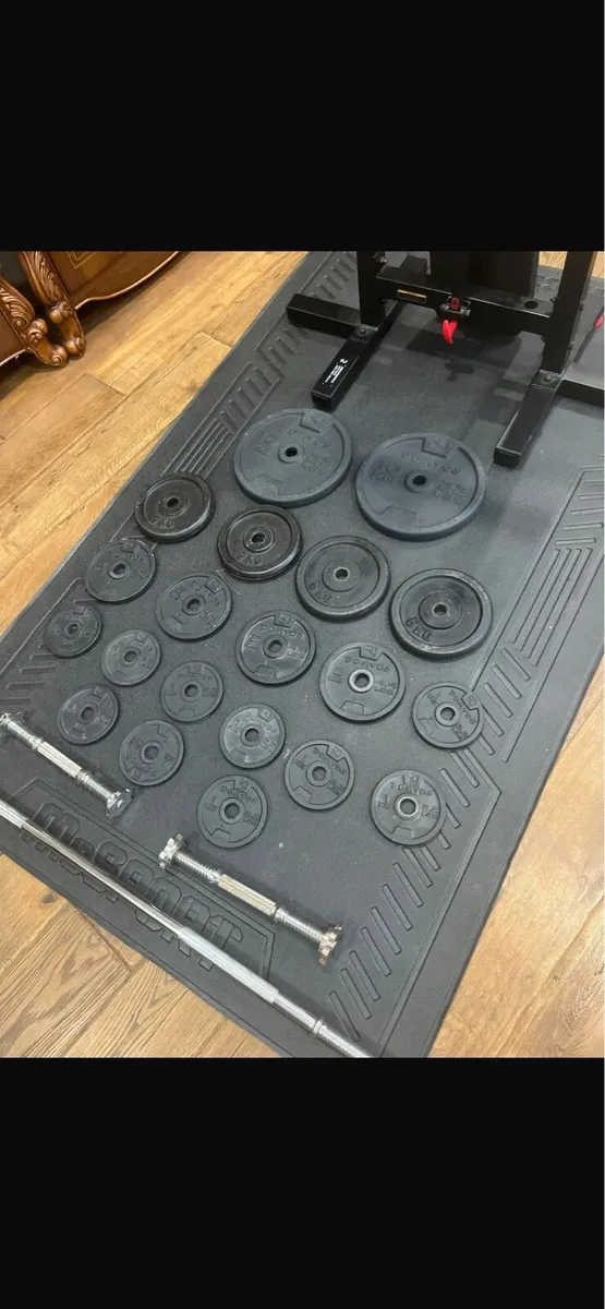 Bench barbell dumbbells and weights - Image 3