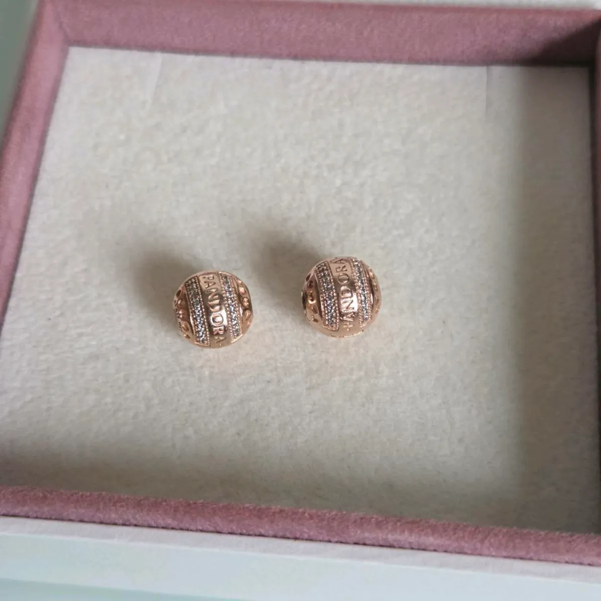 Pandora logo charm clips rose gold perfect conditi - Image 2