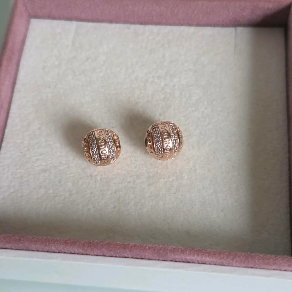 Pandora logo charm clips rose gold perfect conditi - Image 3