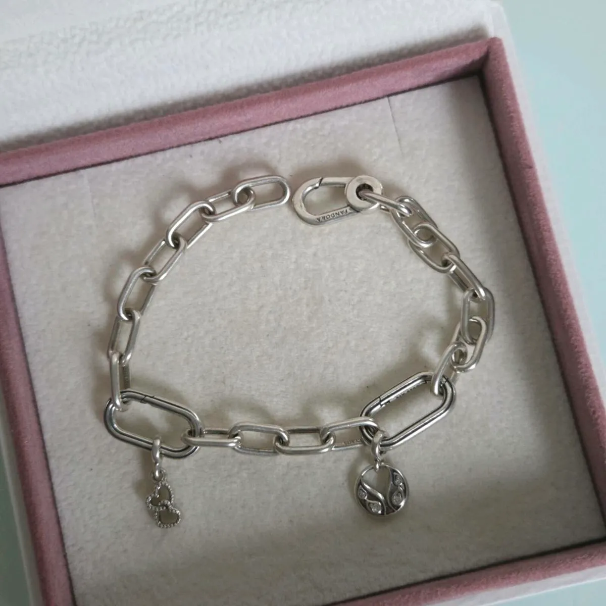 Pandora bracelet with two charms fully hallmarked - Image 1