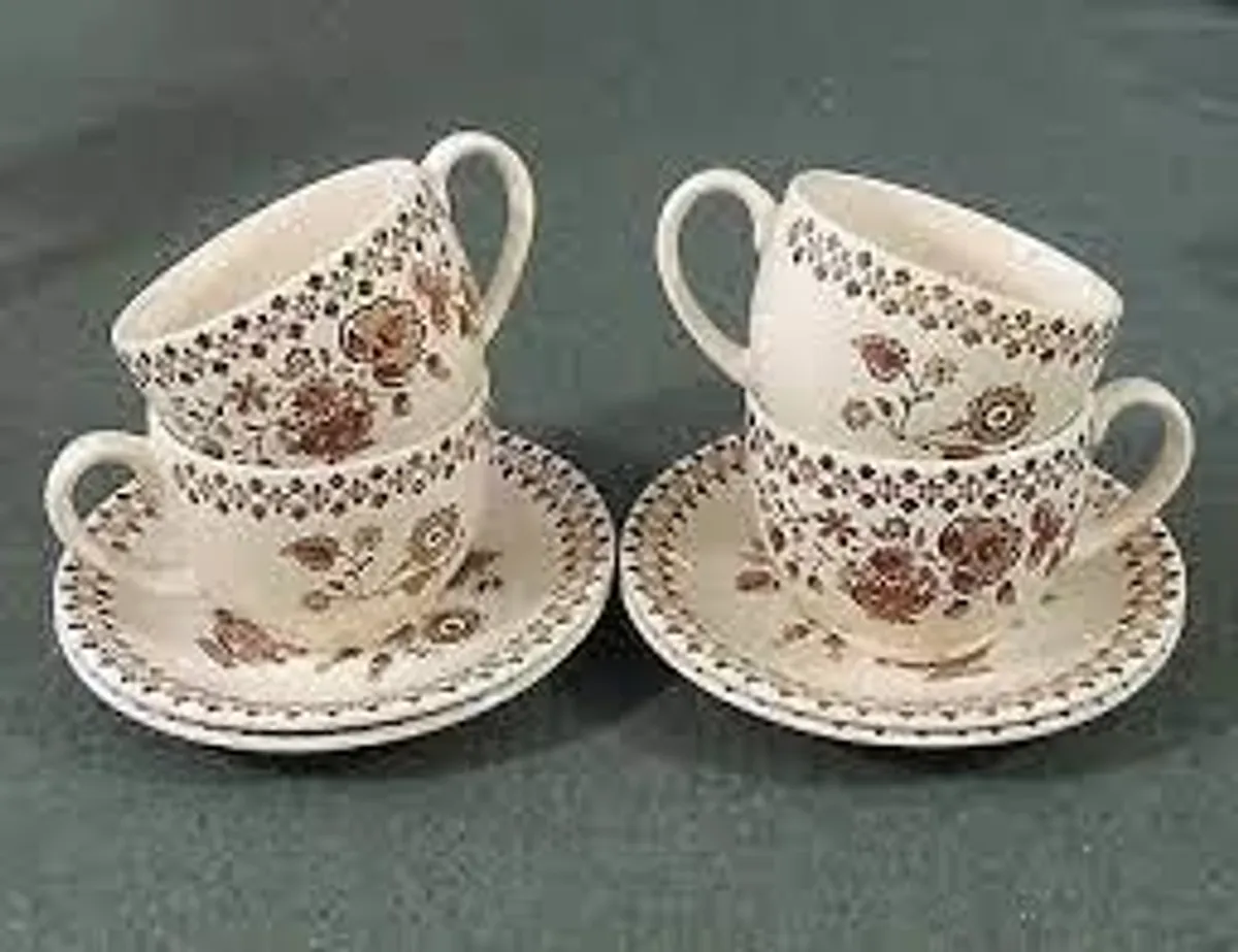 Johnson Brothers Jamestown 'Old Granite' 6 cups and saucers - Image 3