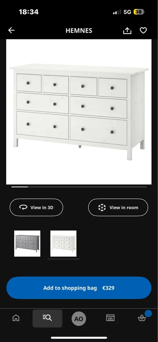 IKEA Hemnes 8-Drawer Dresser – Fully Assembled - Image 1