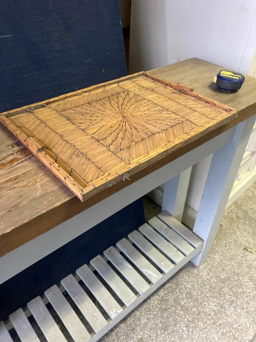 Vintage Prison Art - Tea Tray- Matchsticks - Image 2
