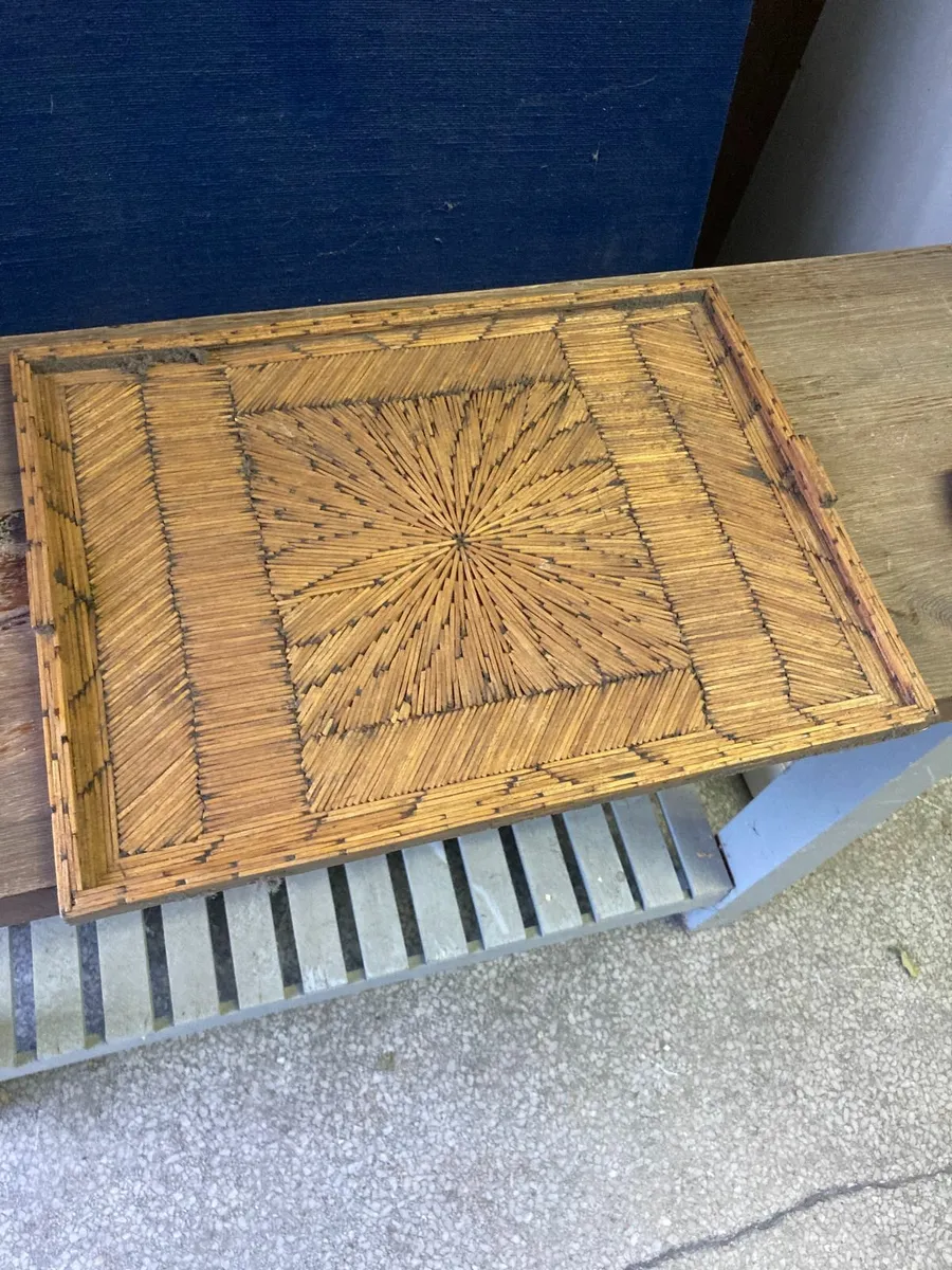 Vintage Prison Art - Tea Tray- Matchsticks - Image 1