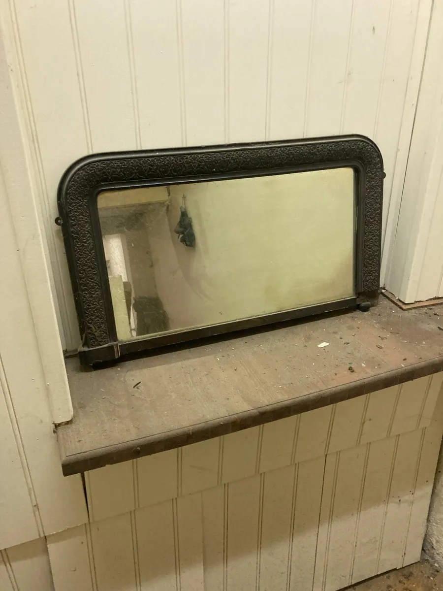 Antique Over Mantle Mirror - Detailed Frame - Image 1