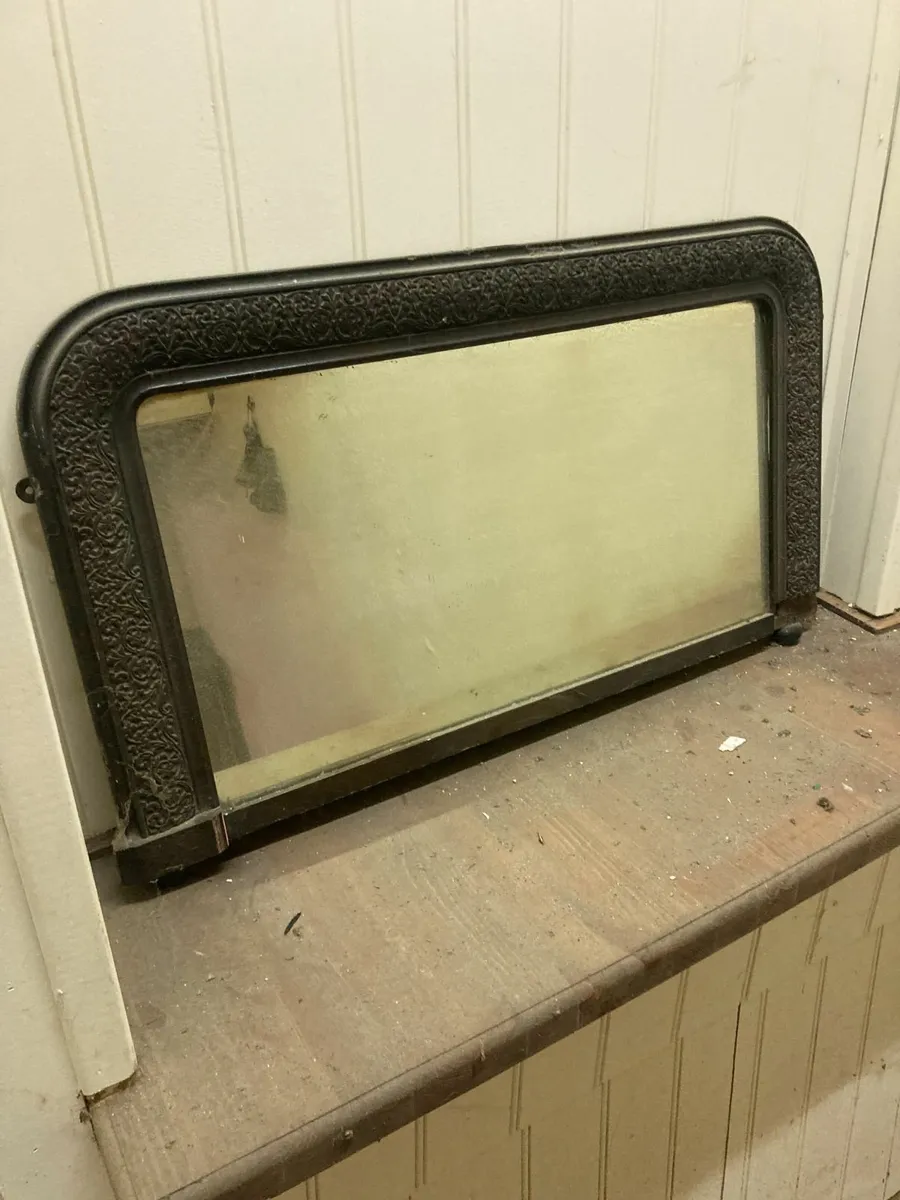 Antique Over Mantle Mirror - Detailed Frame - Image 4
