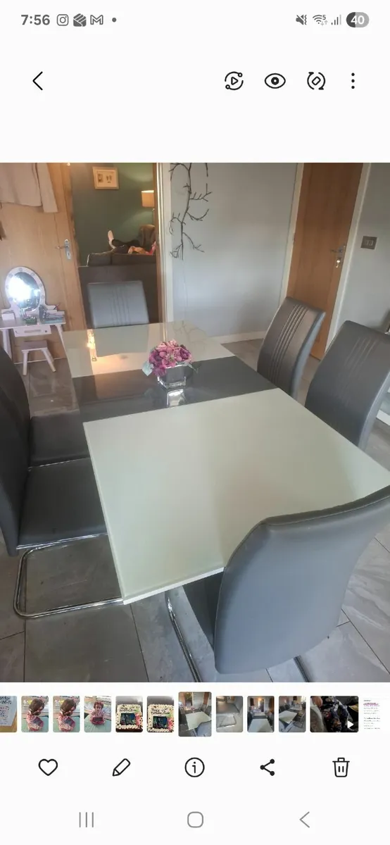 Glass top dining table - Image 1