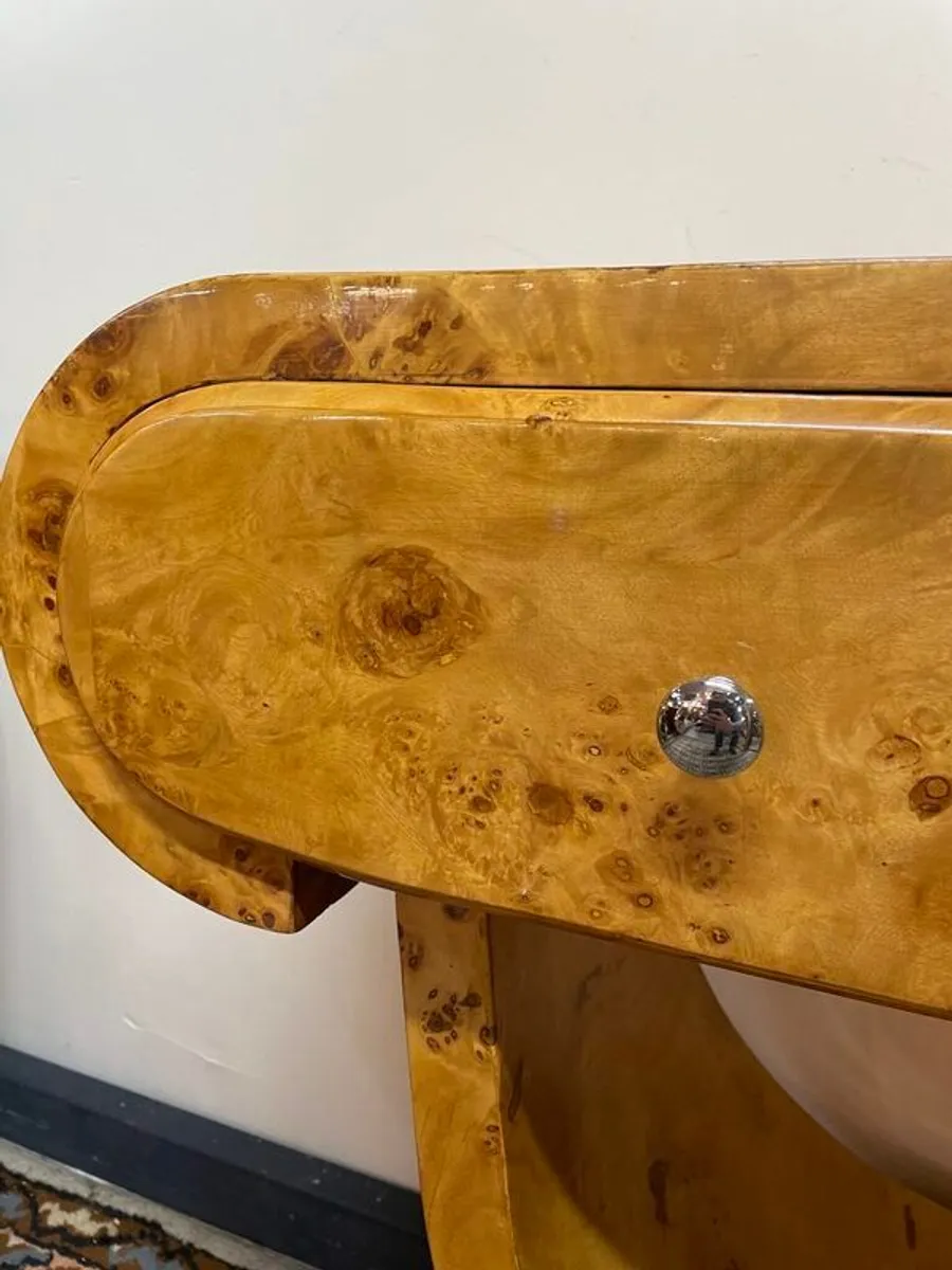 Art Deco Style Walnut Veneer Console Table - Image 3
