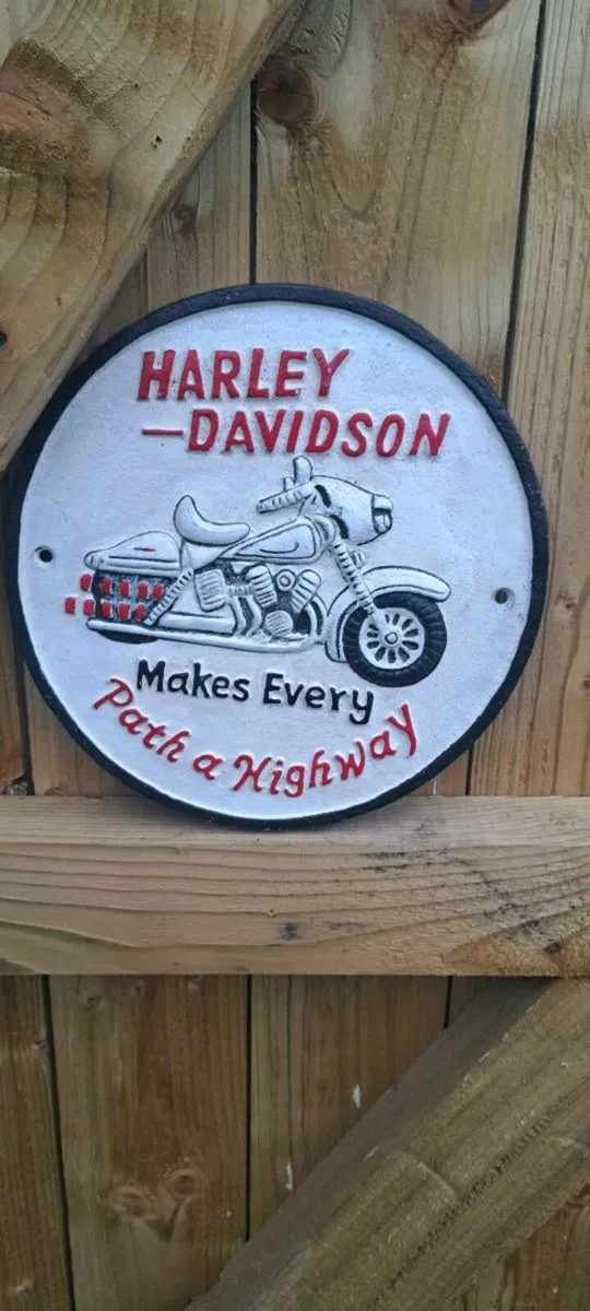Harley Davidson cast iron sign