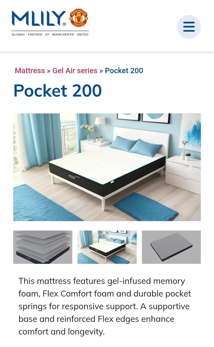 Brand new MLILY pocket gel 5ft mattress - Image 1