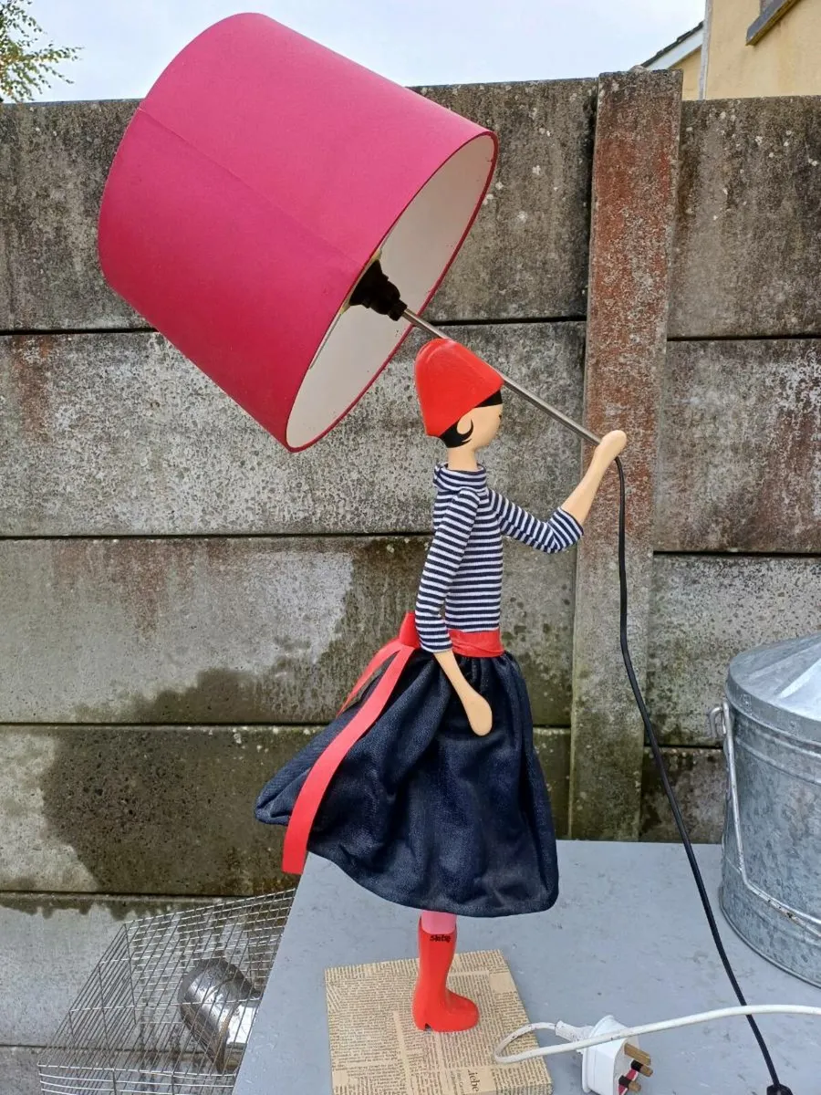 Vintage (Skitso Nikoleta) Wooden Table Lamp - Image 2