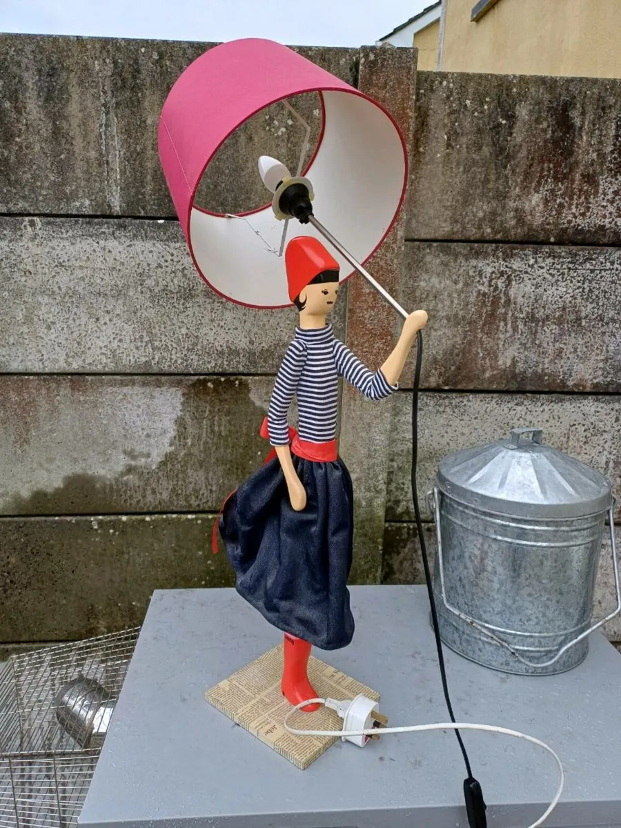 Vintage (Skitso Nikoleta) Wooden Table Lamp - Image 3