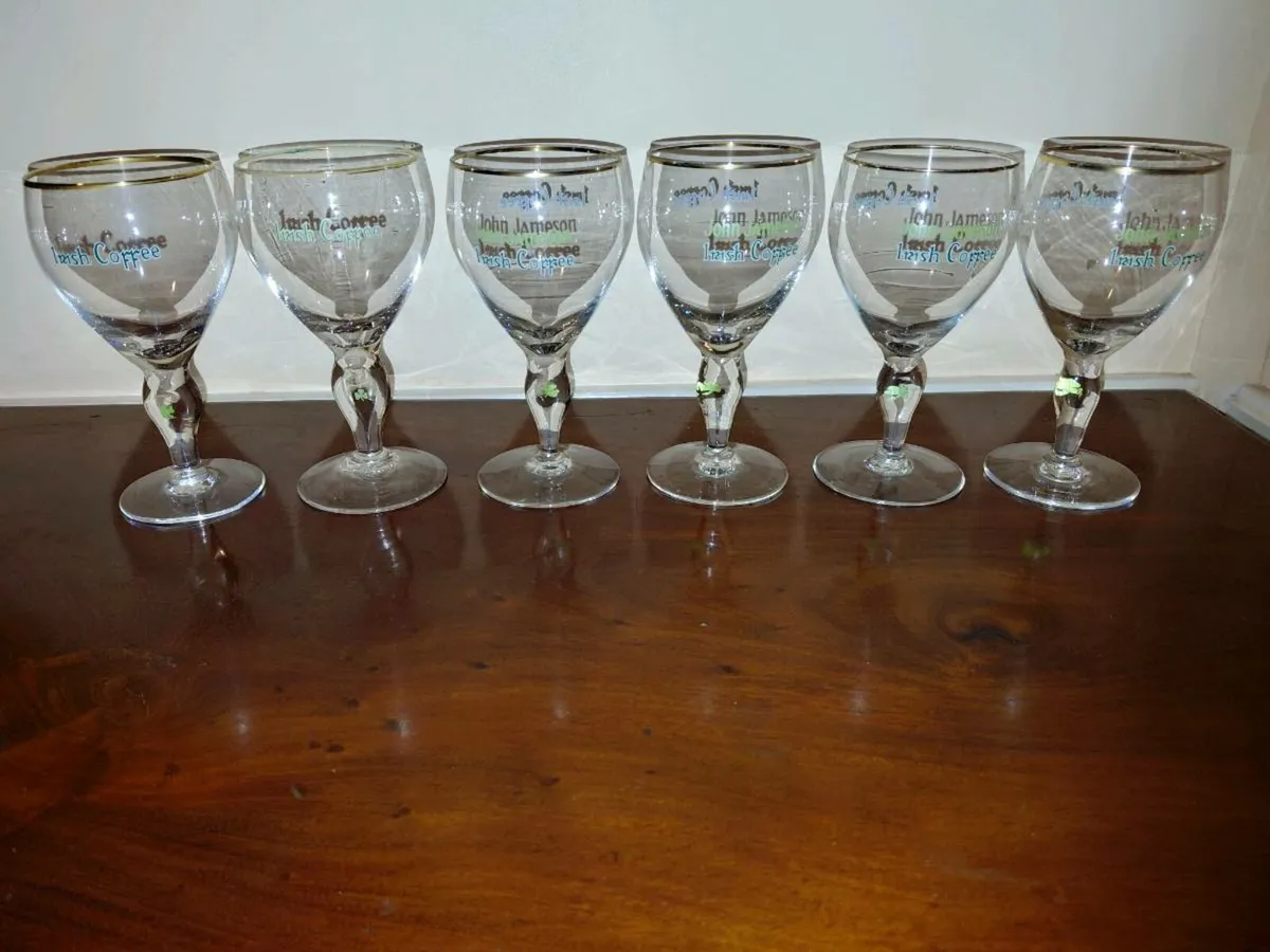 Vintage Six John Jameson Irish Coffee Glasses - Image 1