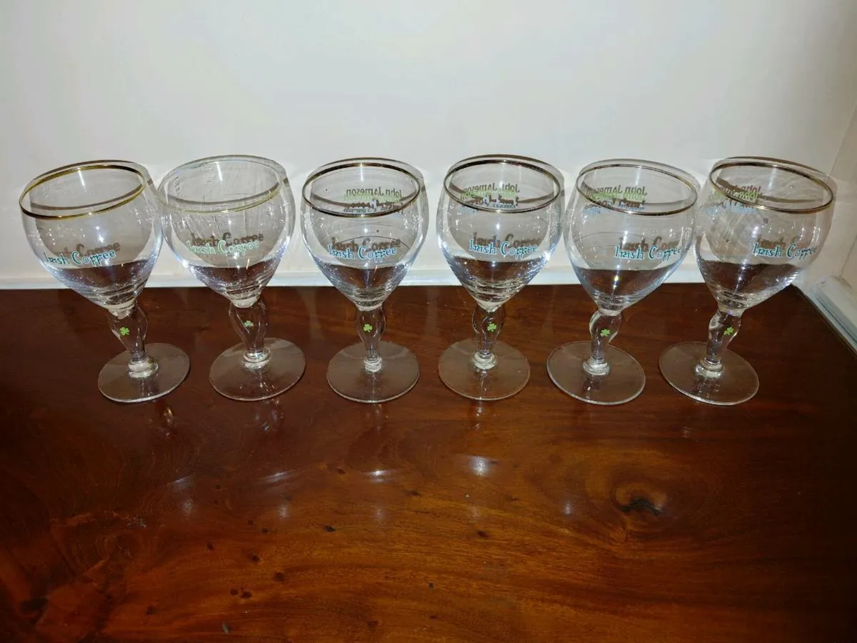 Vintage Six John Jameson Irish Coffee Glasses - Image 2